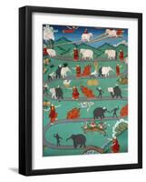 White Elephant Tale at Kopan Monastery, Kathmandu, Nepal, Asia-Godong-Framed Photographic Print