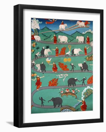 White Elephant Tale at Kopan Monastery, Kathmandu, Nepal, Asia-Godong-Framed Photographic Print