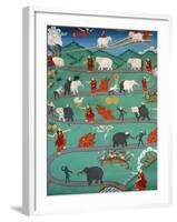 White Elephant Tale at Kopan Monastery, Kathmandu, Nepal, Asia-Godong-Framed Photographic Print