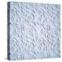 White Embossed Flowers Pattern, Textured Paper, 3D Floral Background-wacomka-Stretched Canvas