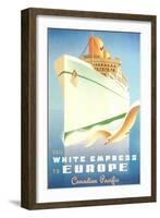 White Empress Ocean Liner-null-Framed Art Print