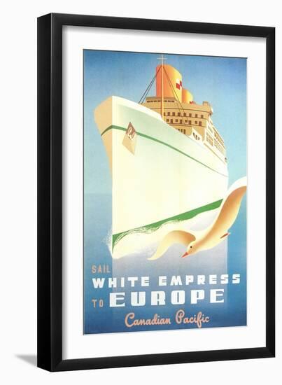 White Empress Ocean Liner-null-Framed Art Print