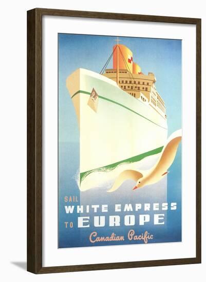 White Empress Ocean Liner-null-Framed Art Print