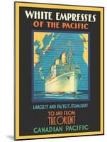 White Empress of the Pacific To And From The Orient - Canadian Pacific, Vintage Travel Poster, 1930-Pacifica Island Art-Mounted Art Print