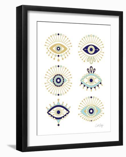 White Evil Eyes-Cat Coquillette-Framed Premium Giclee Print