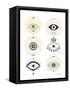 White Evil Eyes-Cat Coquillette-Framed Stretched Canvas