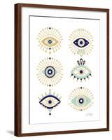 White Evil Eyes-Cat Coquillette-Framed Giclee Print