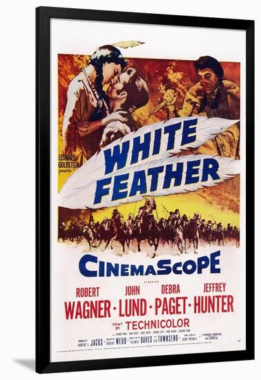 White Feather, Top from Left: Debra Paget, Robert Wagner, Jeffrey Hunter, 1955-null-Framed Art Print