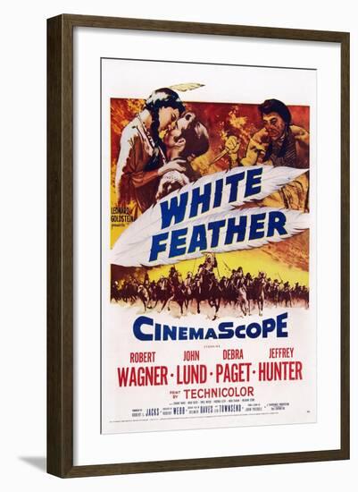 White Feather, Top from Left: Debra Paget, Robert Wagner, Jeffrey Hunter, 1955-null-Framed Art Print