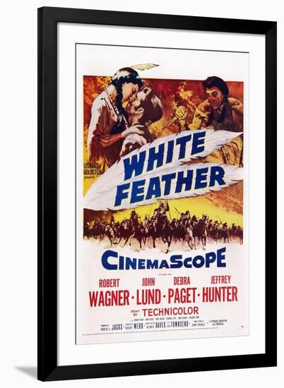 White Feather, Top from Left: Debra Paget, Robert Wagner, Jeffrey Hunter, 1955-null-Framed Art Print