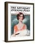 "White Feathered Fan," Saturday Evening Post Cover, December 12, 1925-William Haskell Coffin-Framed Giclee Print