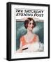 "White Feathered Fan," Saturday Evening Post Cover, December 12, 1925-William Haskell Coffin-Framed Giclee Print