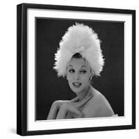 White Feathered Hat, 1960s-John French-Framed Giclee Print