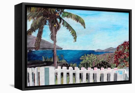 White Fence English Harbour, Antigua, West Indies-Martina Bleichner-Framed Stretched Canvas