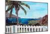 White Fence English Harbour, Antigua, West Indies-Martina Bleichner-Mounted Premium Giclee Print