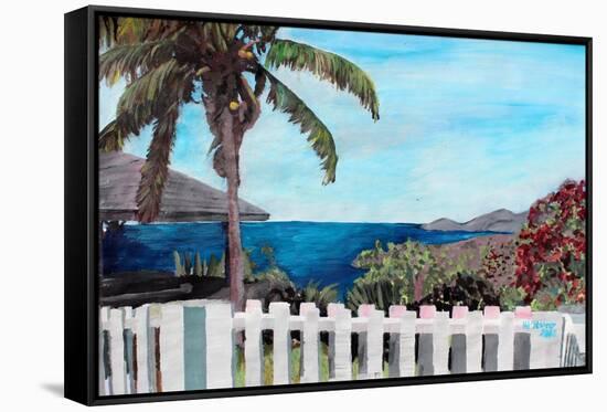 White Fence English Harbour, Antigua, West Indies-Martina Bleichner-Framed Stretched Canvas