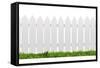 White Fence with Green Grass Isolated on White with Clipping Path-ilker canikligil-Framed Stretched Canvas