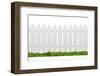 White Fence with Green Grass Isolated on White with Clipping Path-ilker canikligil-Framed Photographic Print