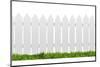 White Fence with Green Grass Isolated on White with Clipping Path-ilker canikligil-Mounted Photographic Print
