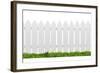 White Fence with Green Grass Isolated on White with Clipping Path-ilker canikligil-Framed Photographic Print