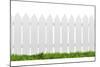 White Fence with Green Grass Isolated on White with Clipping Path-ilker canikligil-Mounted Photographic Print