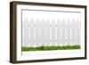 White Fence with Green Grass Isolated on White with Clipping Path-ilker canikligil-Framed Photographic Print