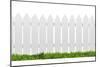 White Fence with Green Grass Isolated on White with Clipping Path-ilker canikligil-Mounted Photographic Print