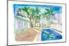 White Fences In Key West with Conch Pool in the Sun-M. Bleichner-Mounted Art Print