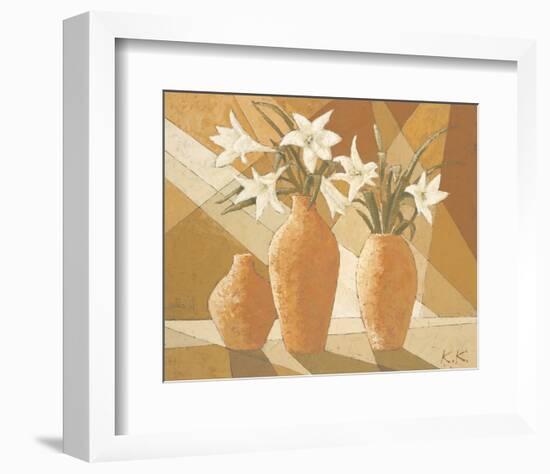 White Fire Lilies-Karsten Kirchner-Framed Art Print