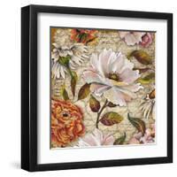 White Floral Inscription I-Elizabeth Medley-Framed Art Print