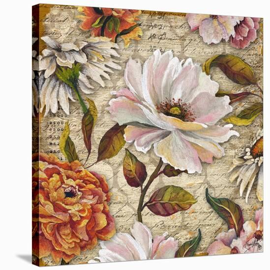 White Floral Inscription I-Elizabeth Medley-Stretched Canvas