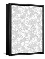 White Floral Lace Pattern-Murika-Framed Stretched Canvas