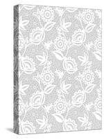 White Floral Lace Pattern-Murika-Stretched Canvas