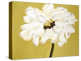 White Flower on Ochre-Soraya Chemaly-Stretched Canvas