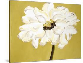 White Flower on Ochre-Soraya Chemaly-Stretched Canvas