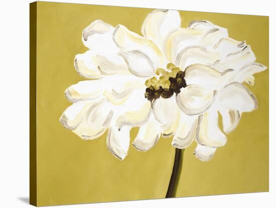 White Flower on Ochre-Soraya Chemaly-Stretched Canvas