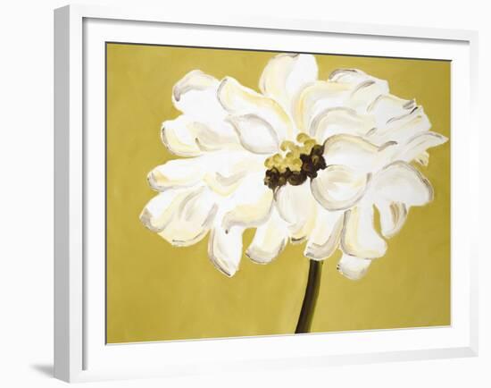 White Flower on Ochre-Soraya Chemaly-Framed Giclee Print