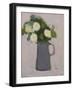 White flowers, grey jug, 2017-Michael Clark-Framed Giclee Print