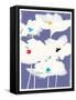 White Flowers (mixed media)-Jenny Frean-Framed Stretched Canvas