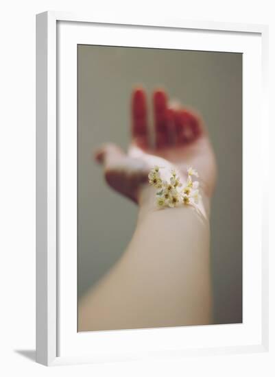 White Flowers on Arm-Carolina Hernandez-Framed Photographic Print