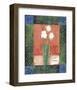 White Flowers on Orange-James Hussey-Framed Art Print