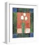 White Flowers on Orange-James Hussey-Framed Art Print