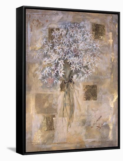 White Flowers-Marta Gottfried-Framed Stretched Canvas