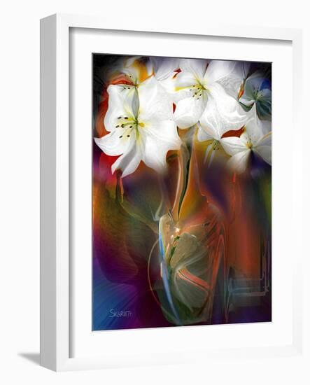 White Flowers-Skarlett-Framed Giclee Print