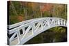 White Footbridge, Autumn, Somesville, Mount Desert Island, Maine, Usa-Michel Hersen-Stretched Canvas