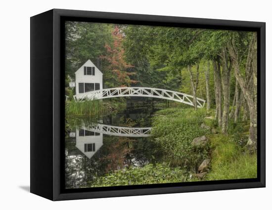 White Footbridge, Somesville, Mount Desert Island, Maine, USA-Adam Jones-Framed Stretched Canvas