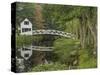 White Footbridge, Somesville, Mount Desert Island, Maine, USA-Adam Jones-Stretched Canvas