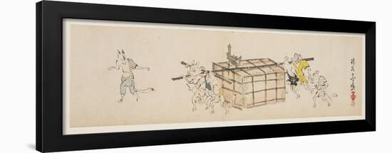 White Foxes Carrying a Coffer, C.1840-Yoda Chikkoku-Framed Giclee Print