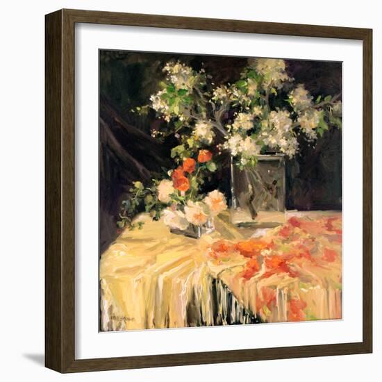 White Freesia-Stevens Allayn-Framed Art Print