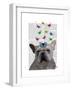 White French Bulldog and Butterflies-Fab Funky-Framed Art Print